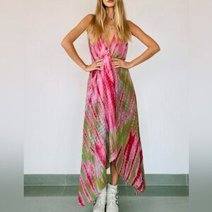 💜Hello You !  Backless Printed Halter Neck Maxi Dress - Heliotrope Purple